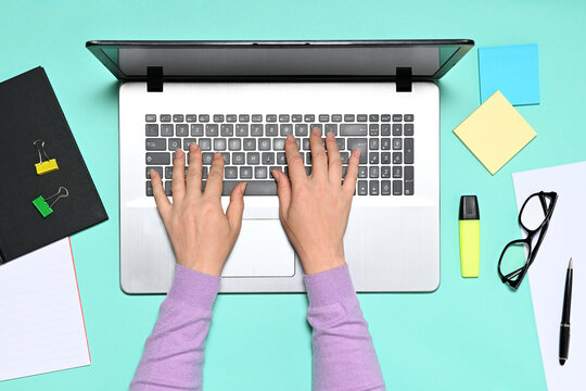 Woman working with notebook
