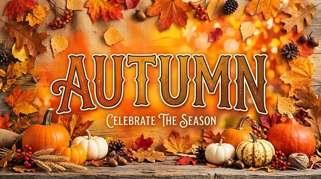 Autumn harvest celebration with pumpkins and vibrant fall foliage display
