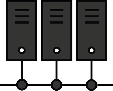 Data Server Network Connection Flat Vector Icon Illustration