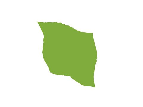 A minimalist flat green map shape of Grenada isolated on black background