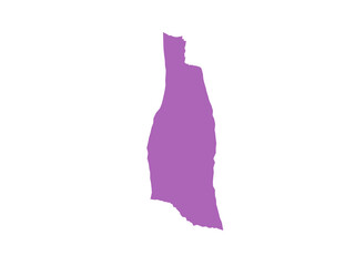 A Simplified Flat Purple Silhouette Map Shape Of The Country Of Togo © Haiwaheve