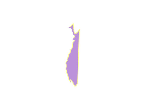 A simplified vector map illustration of the country of Belize in isolation