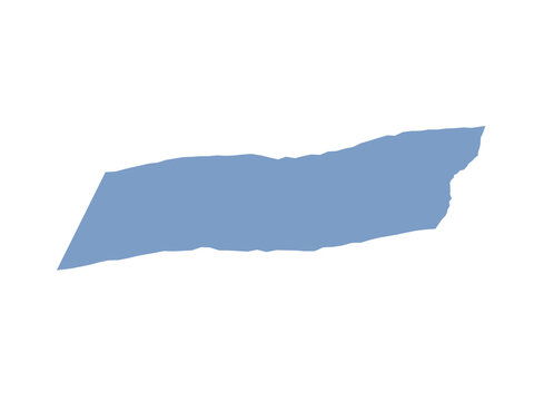 A minimalist blue silhouette map of the US state of Tennessee on black