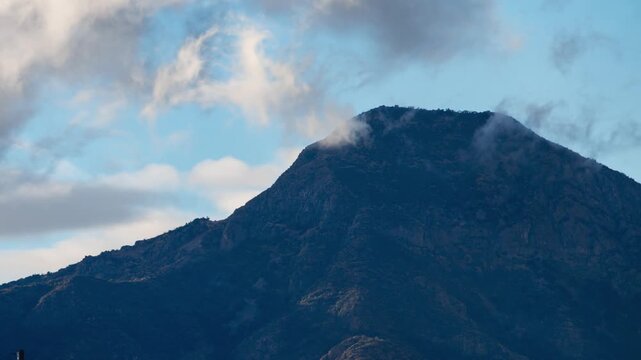 manquehue hill santiago Chile skyline mountain clouds panoramic landscape