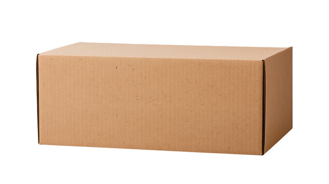 Cardboard shipping box closed rectangular shape