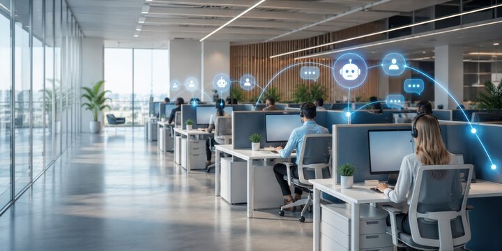 Modern contact center with AI connectivity