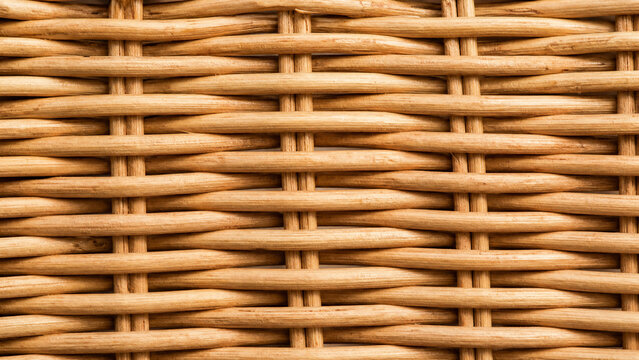 Wicker texture background. Natural rattan weave pattern for interior design projects.