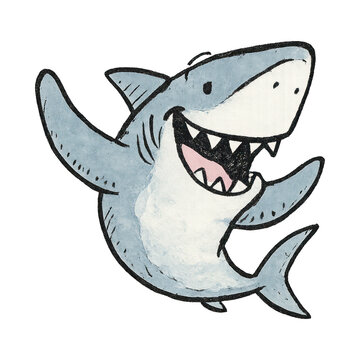 PNG Playful cartoon shark illustration