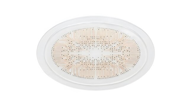 isolated futuristic medical wearable health sensor designed as a refined wrist-free biometric monitoring patch