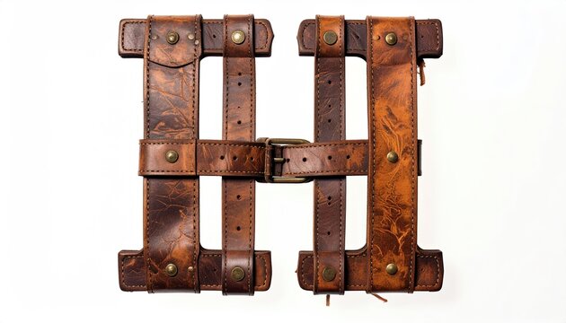 Rustic Leather Harness Straps Arrangement