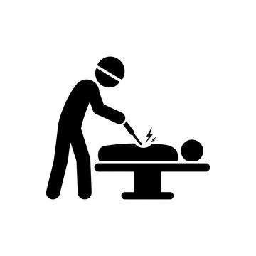 Surgeon using electrocautery tool icon