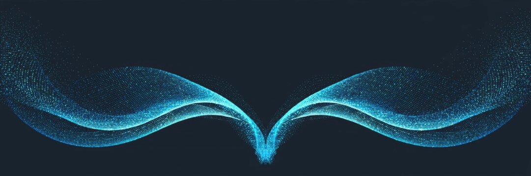 Abstract Blue Swirls of Light on a Dark Background.