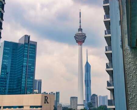 A view of highest tower KL PNB Merdeka 118 in Kuala Lumpur. Reflection at glass surface. Capital city commercial centre. Malaysia. September 18 2025. This was on a hot day during wet season.