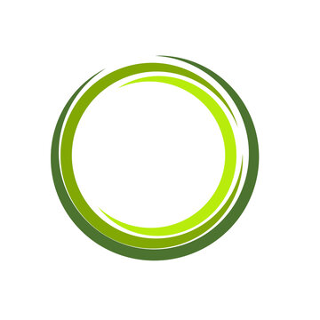 Green Circular Ring Frame with Multiple Hand Drawn Lines, Minimal Round Border Design