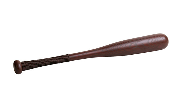 Wooden baseball bat with dark brown grip