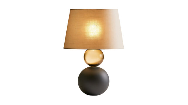 Modern table lamp with textured shade and spherical base