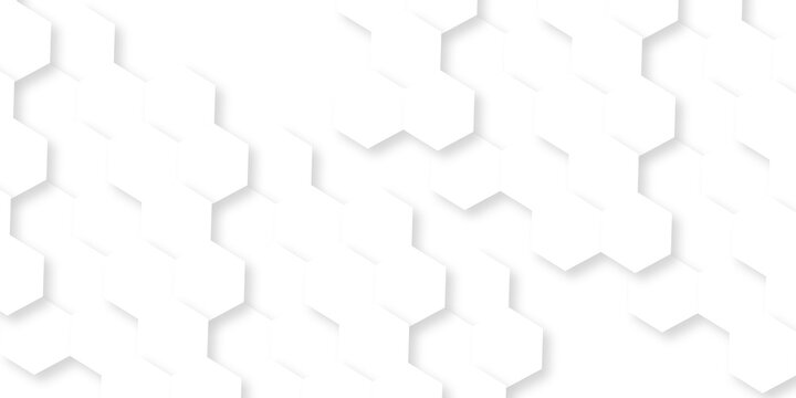 White abstract honeycomb mosaic and tile geometric hexagon geometric digital technology polygon science vintage square mosaic and web cover business texture.