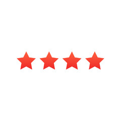 Fototapeta premium Four red star rating customer review vector