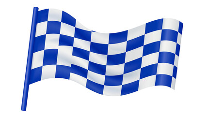 Obraz premium Waving checkered racing flag blue and white