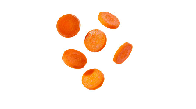 Orange carrot slices scattered