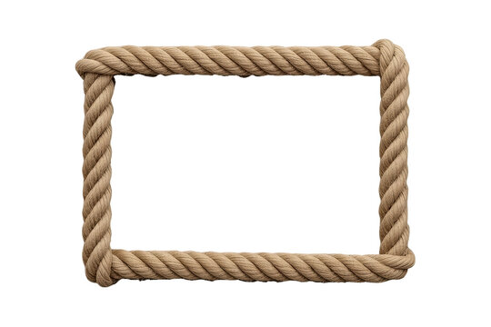 Rustic rectangular rope frame with rounded twisted corners