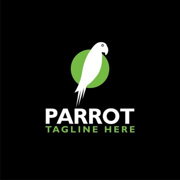 Parrot logo icon isolated on black background