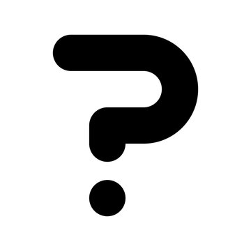 Black question mark icon isolated on white.