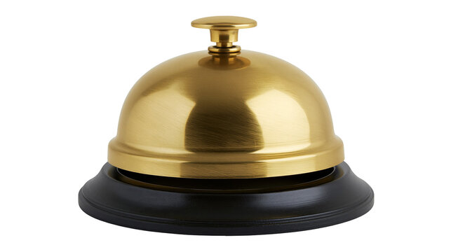 Brass hotel reception bell with black base