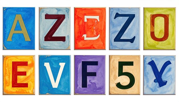 Colorful Alphabet Tiles Spelling Ezevf5y