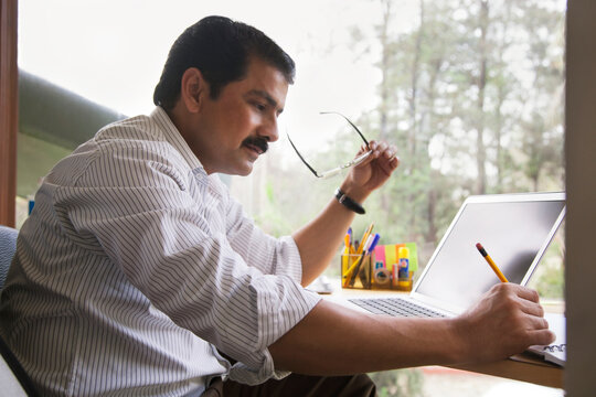 Man working on laptop