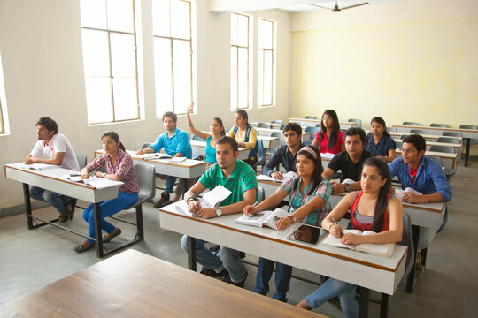 College students sitting in classroom