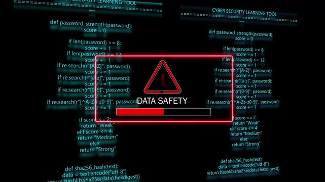 Data safety  System safety, privacy protection. Hacker attack Security Alert Cyber security concept. computer hacking warning, message hacked alert warning hacked alert blackmailing virus. 4k video