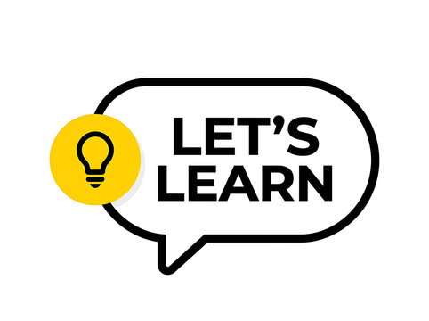 Lets learn speech bubble icon with light bulb