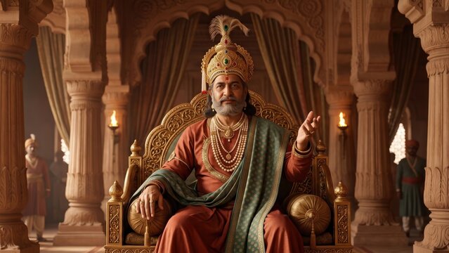 Maharaja Agrasen Folk Illustration &ndash; Indian Royal Heritage