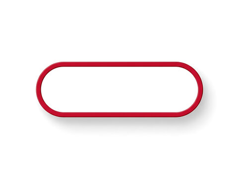 Empty red oval frame isolated on white background