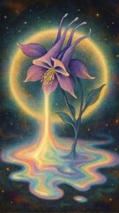 Obraz premium Mystical flower with radiant colors mobile wallpaper