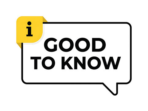 Good to know information icon speech bubble sign