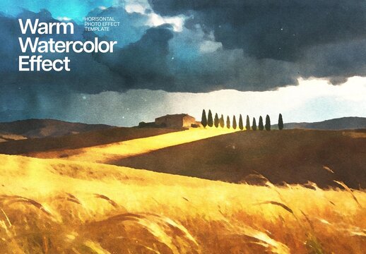 Warm Watercolor Paint Effect For Poster And Social Media Design