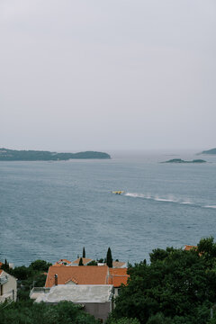 Firefighting Aircraft Collecting Seawater Near Dubrovnik Croatia