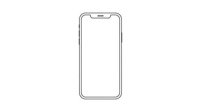 Smartphone vector mockup template with blank screen for mobile app interface design