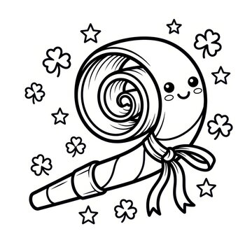 Cute party blower with shamrocks and stars outline