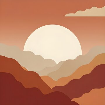 silhouette sunset in the mountains