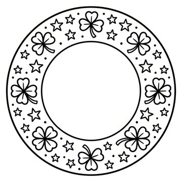 Circle frame with shamrocks and stars