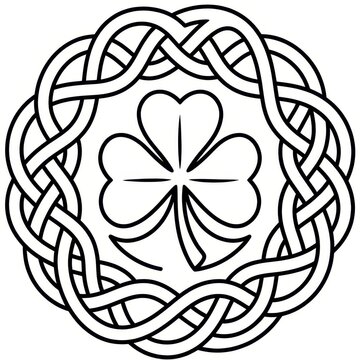 Celtic knot with shamrock symbol