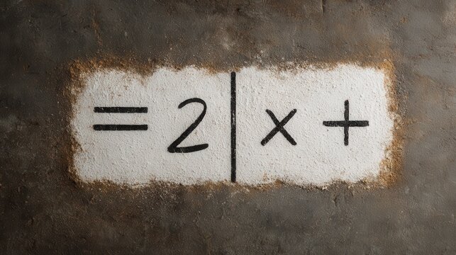 Mathematical Formula Painted On Concrete Wall Close Up