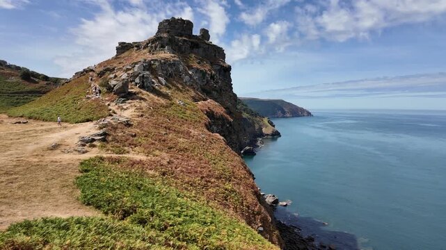 : The valley of the Rocks on the south west coast path, , Exmoor National Park , Devon, UK