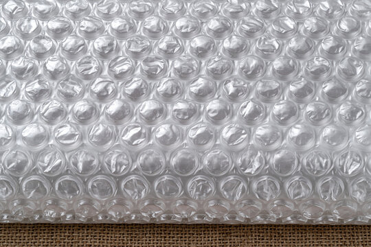 Bubble wrap on a surface for packing or relaxation