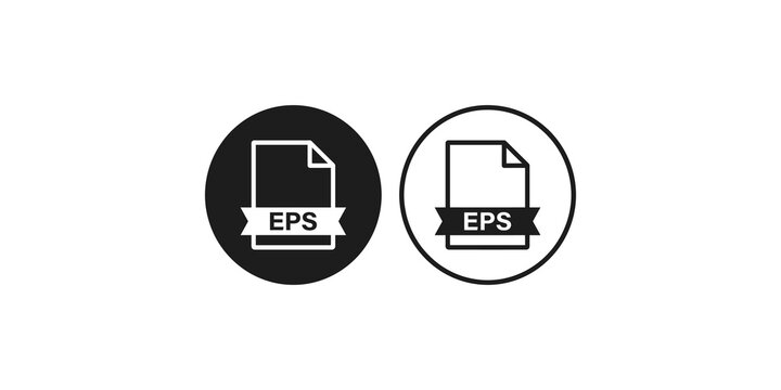 EPS file format icon black and white vector illustration for graphic design projects.