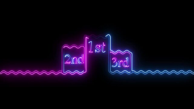 A clean and minimal podium ranking illustration featuring first, second, and third place positions on a simple white background. The hand-drawn style design represents achieve
