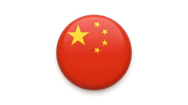 A glossy circular button featuring the national flag of china perfect for celebrating the important annual public holiday known as national day china events